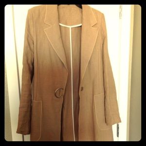 Knee Length Linen Coat